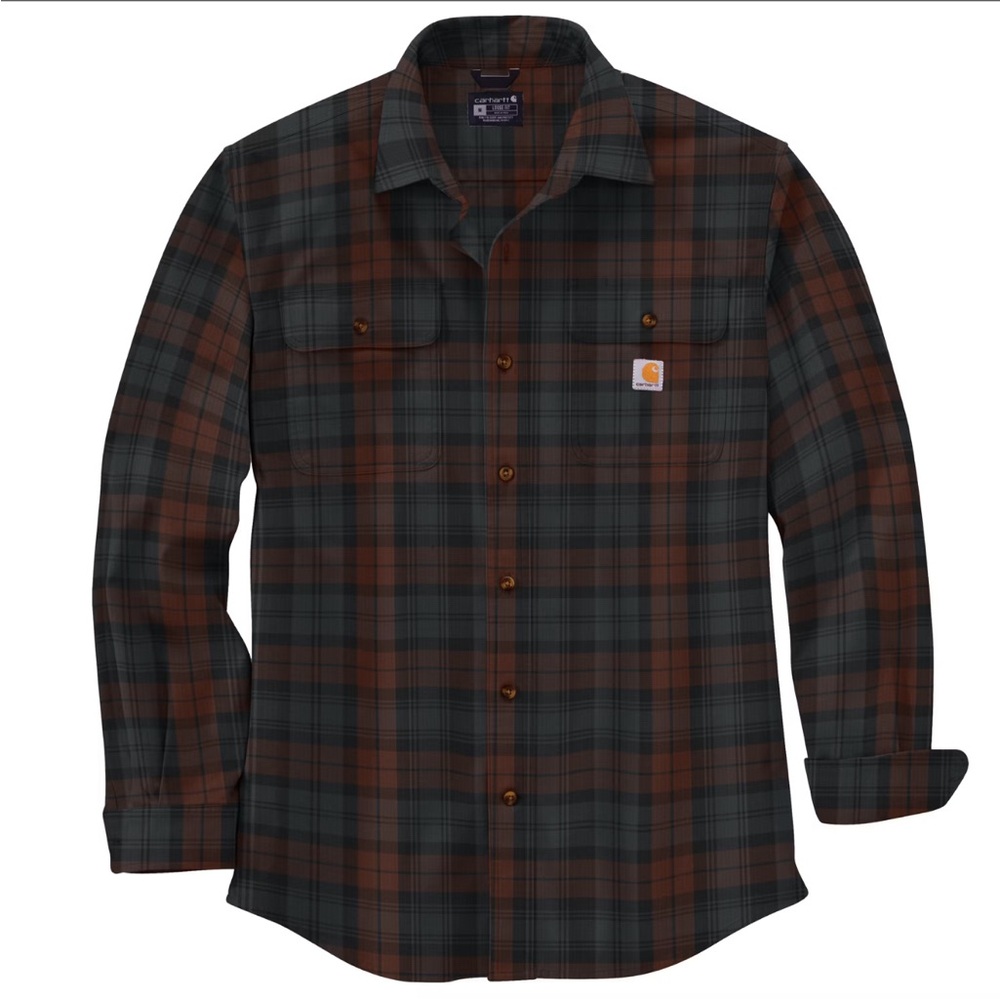 Carhartt Rust and Charcoal Plaid Flannel